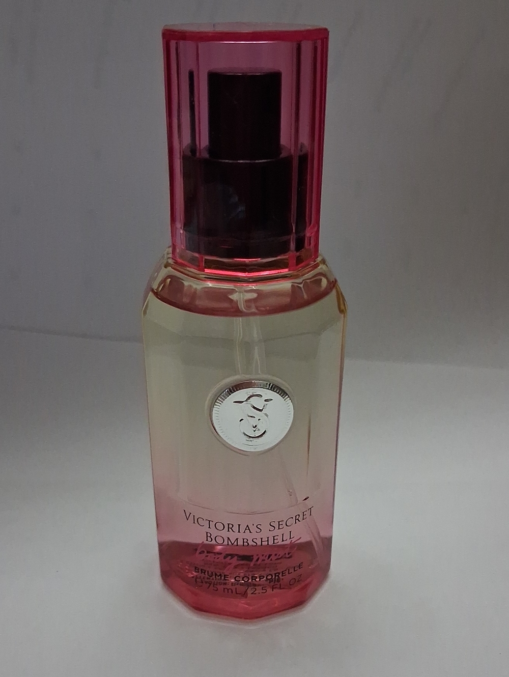 Victoria's Secret Bombshell Body Mist — Pink and Clear Bottle. P 75mL/2.5 FL. OZ